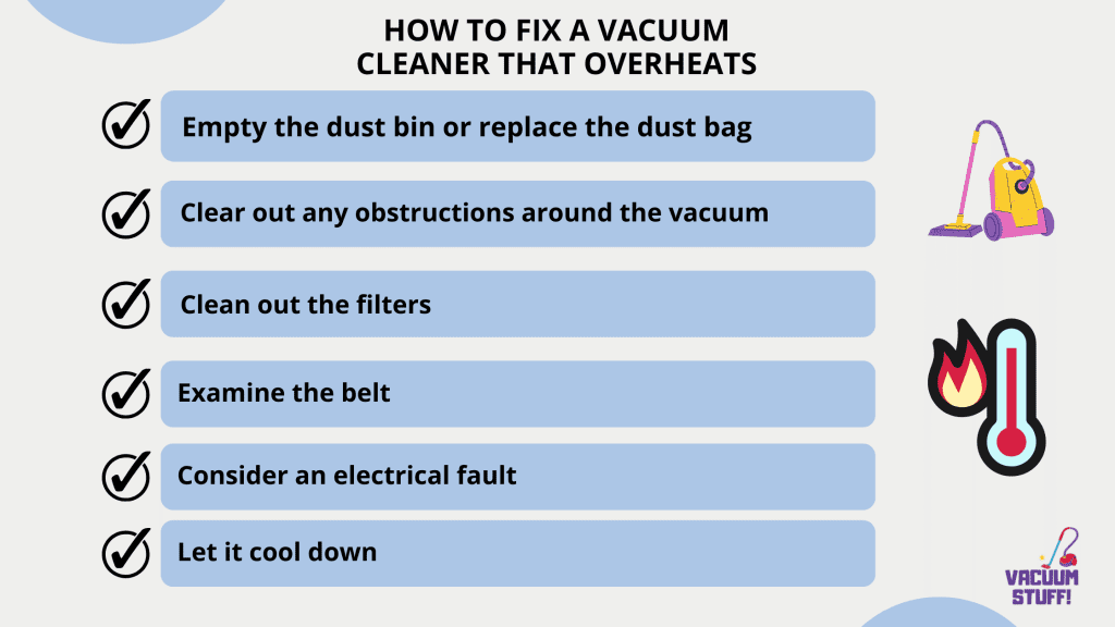 Vacuum Cleaner Overheats And Cuts Out - How to fix a vacuum cleaner that overheats checklist